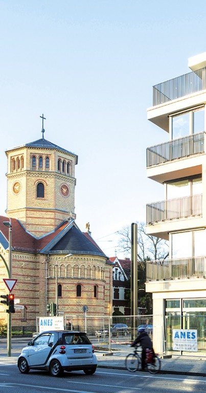 Die „Pankower Gärten“ befinden sich in unmittelbarer Nähe zur Friedrichskirche Pankow